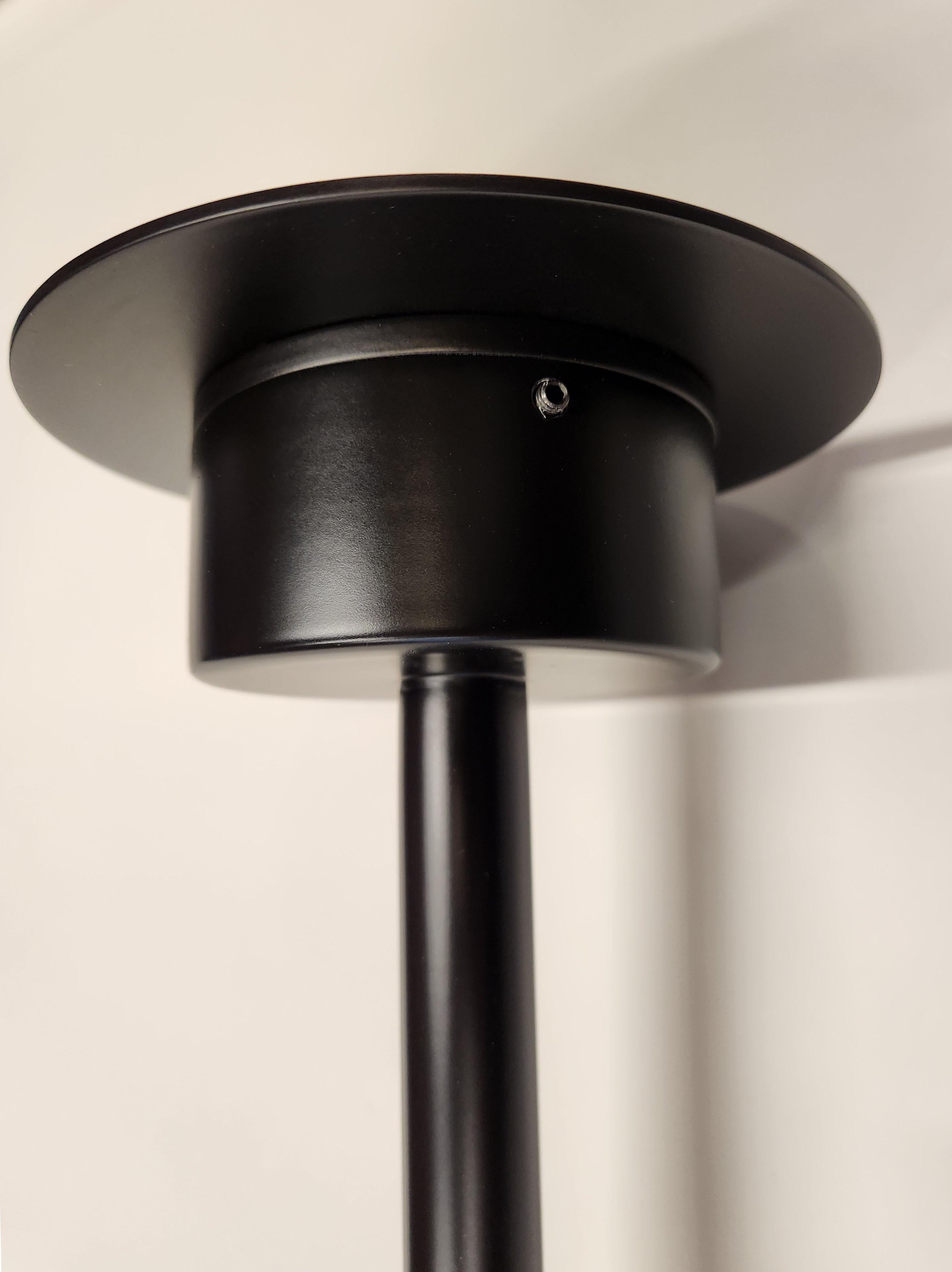 Steel Serge Mouille - Library Ceiling Lamp in Black For Sale