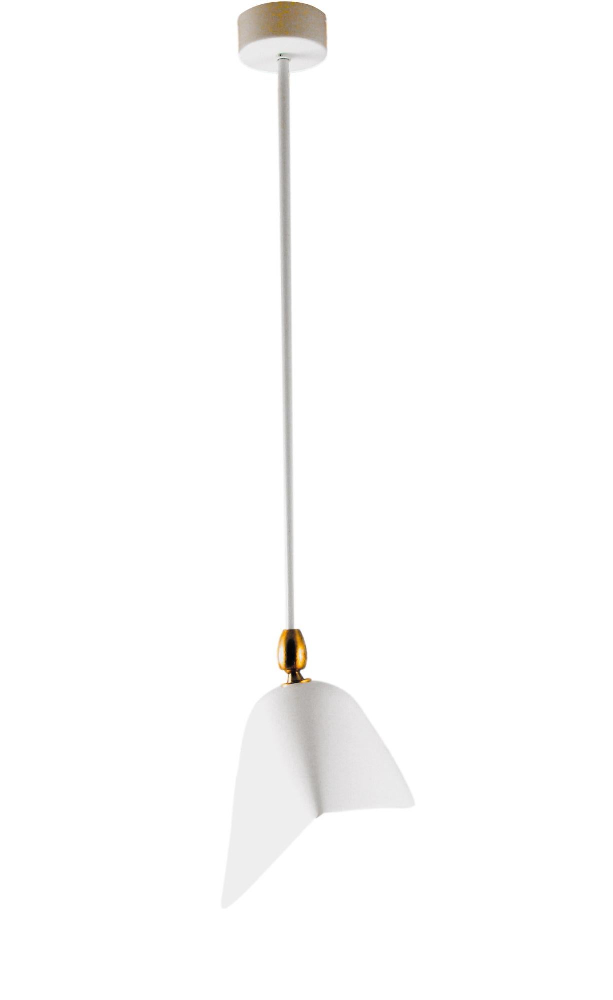 Mid-Century Modern Serge Mouille - Library Ceiling Lamp in White For Sale