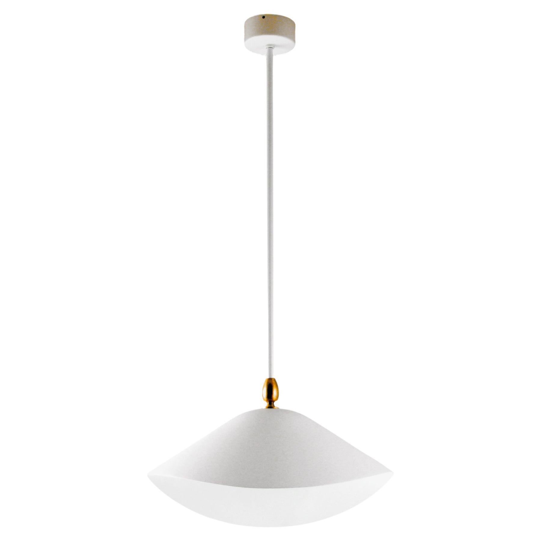 Serge Mouille - Library Ceiling Lamp in White For Sale
