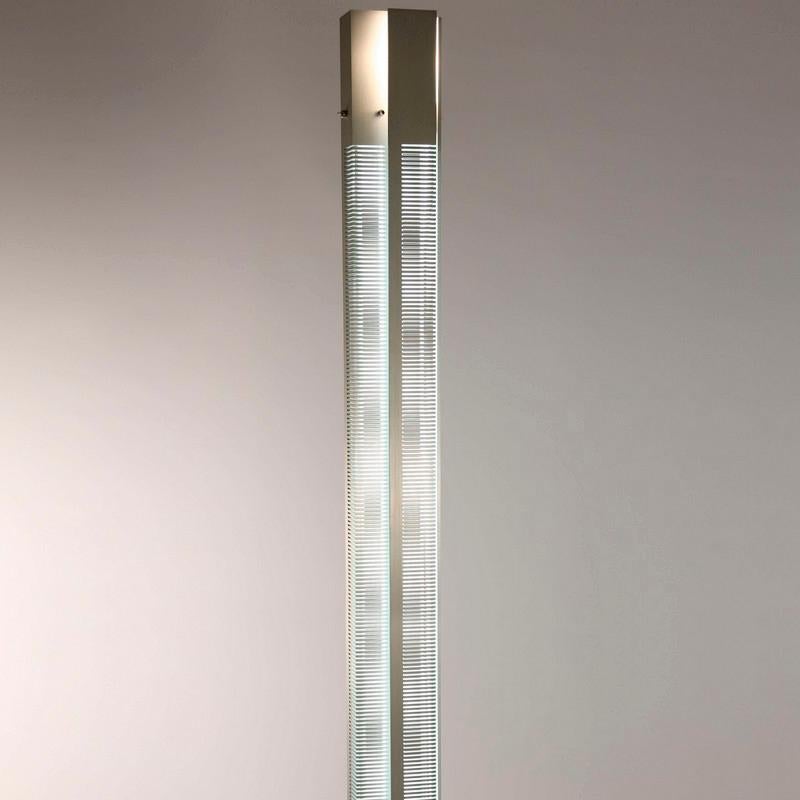French Serge Mouille Mid-Century Modern Aluminium Large Signal Column Floor Lamp For Sale