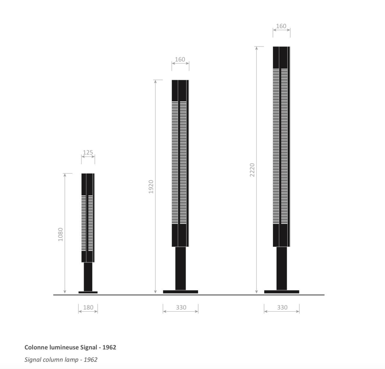 Serge Mouille Mid-Century Modern Aluminium Large Signal Column Stehleuchte (21. Jahrhundert und zeitgenössisch) im Angebot