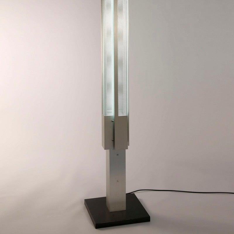 French Serge Mouille Mid-Century Modern Aluminium Medium Signal Column Floor Lamp