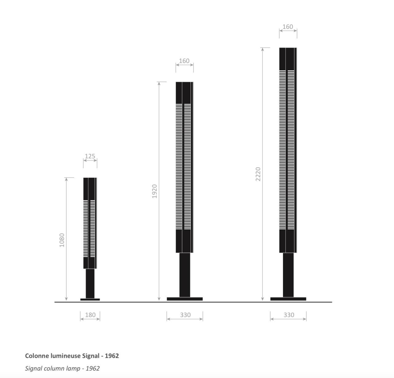 Serge Mouille Moderne Signal-Säulen-Stehlampe aus Aluminium, Mitte des Jahrhunderts (21. Jahrhundert und zeitgenössisch) im Angebot