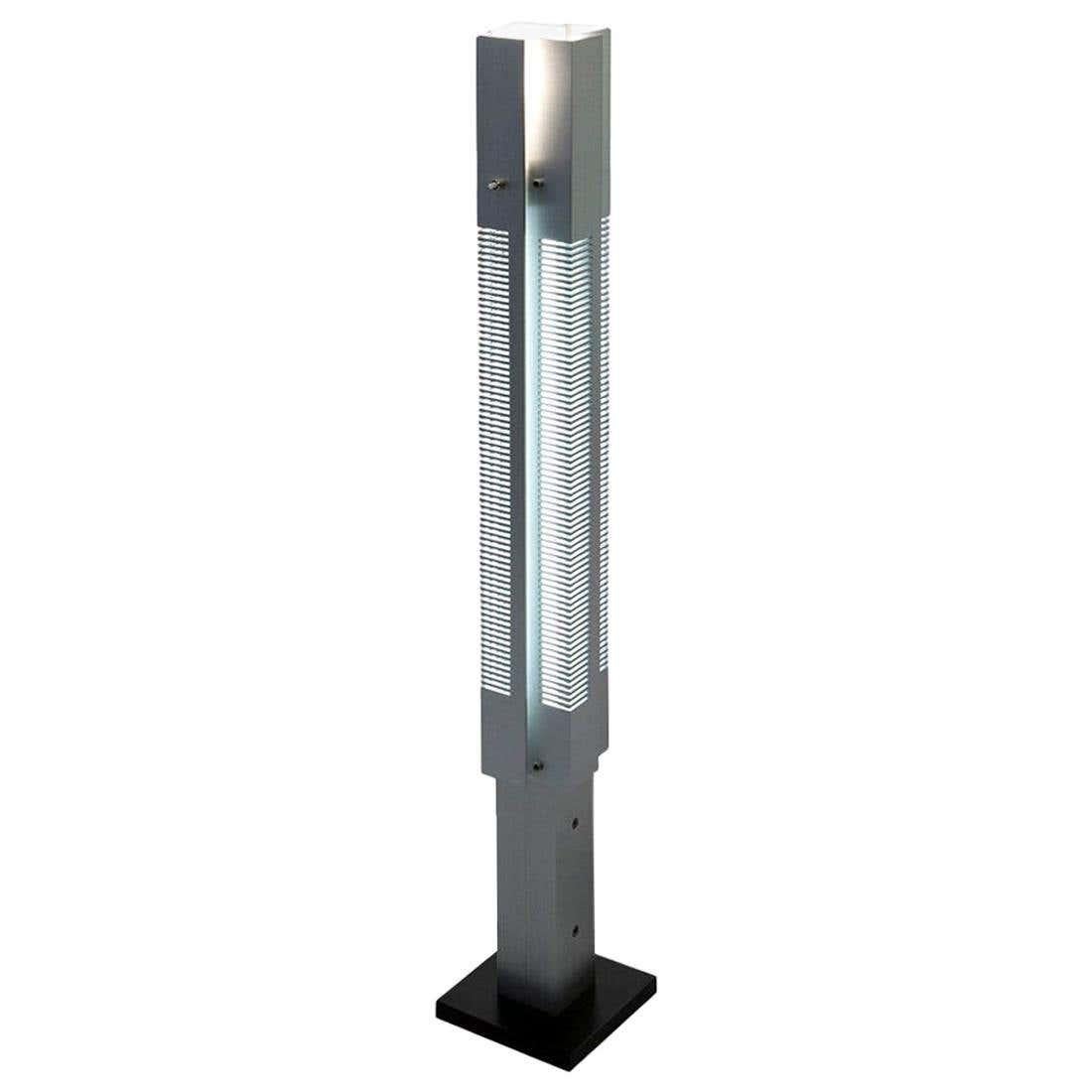 Serge Mouille Mid-Century Modern Aluminium Small Signal Column Floor Lamp For Sale 2