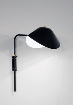 Serge Mouille Mid-Century Modern Black Anthony Wall Lamp Whit Fixing Bracket