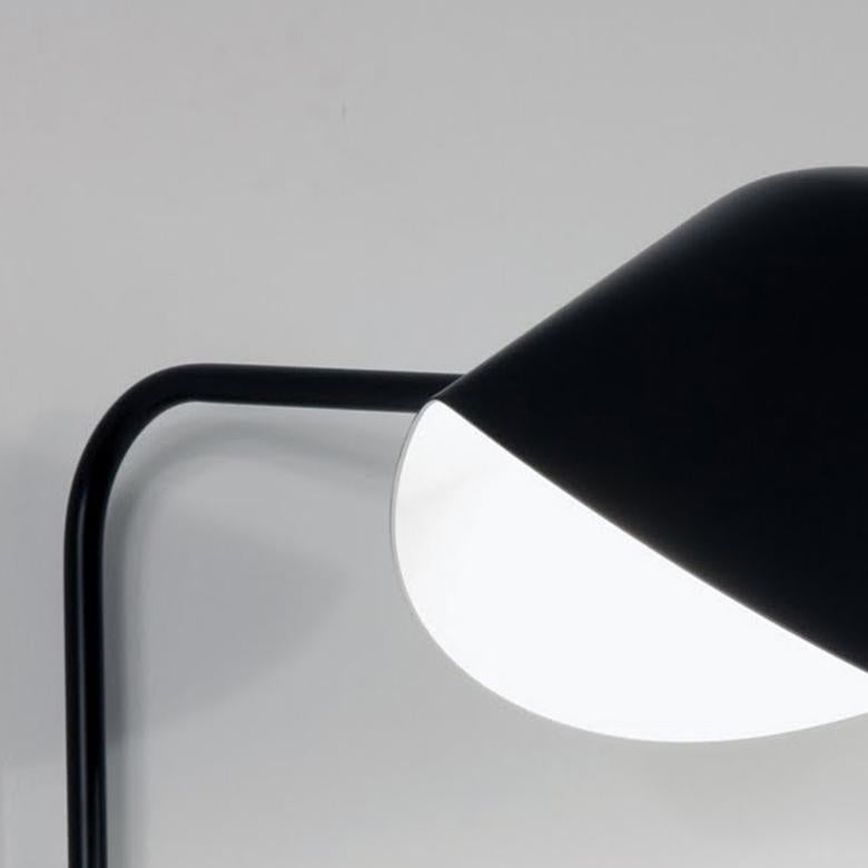 Serge Mouille Mid-Century Modern Black Anthony Wall Lamp Whit Fixing Bracket In New Condition In Barcelona, Barcelona