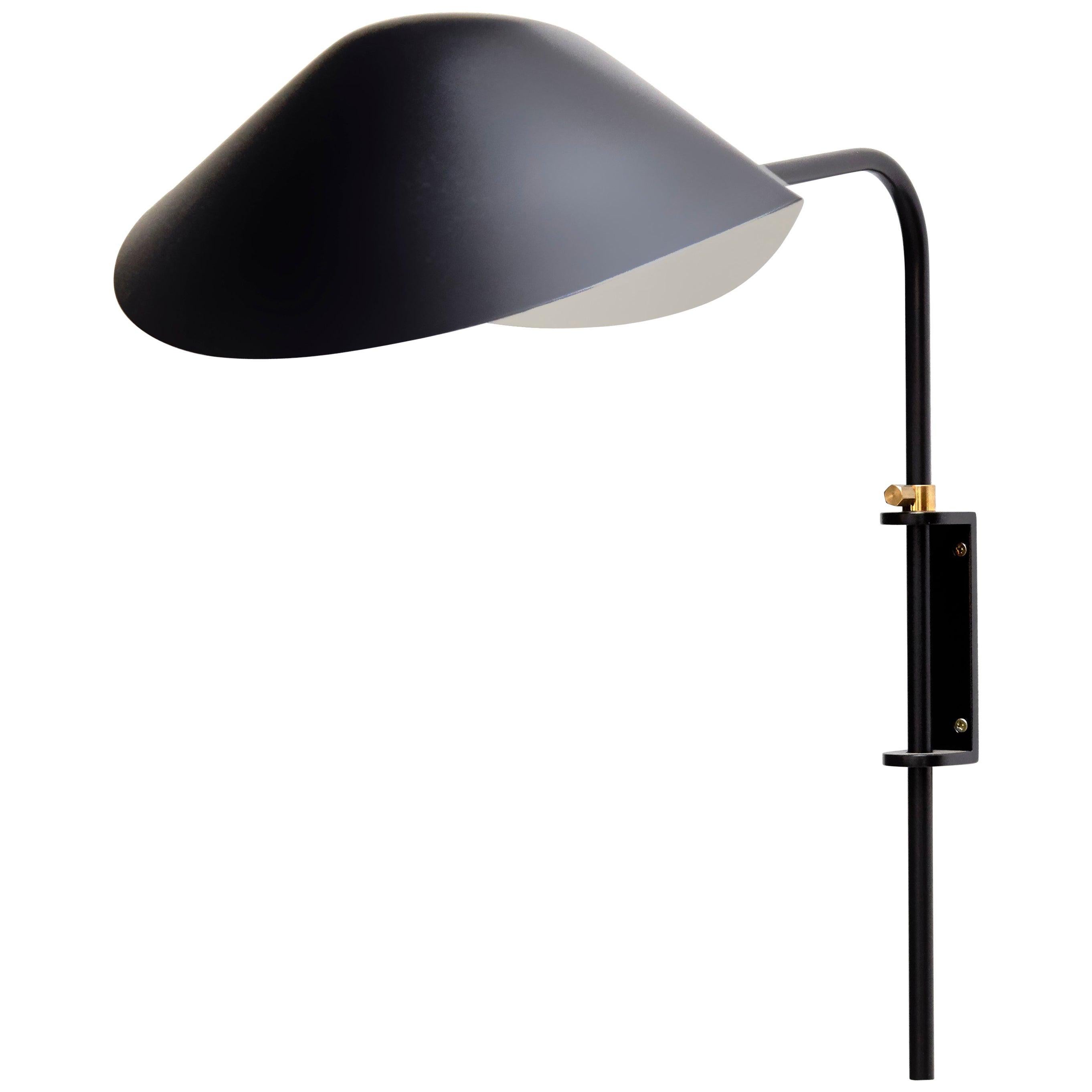 Serge Mouille Mid-Century Modern Black Anthony Wall Lamp Whit Fixing Bracket