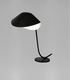 Serge Mouille Moderne schwarze Antony-Tischlampe aus der Mitte des Jahrhunderts