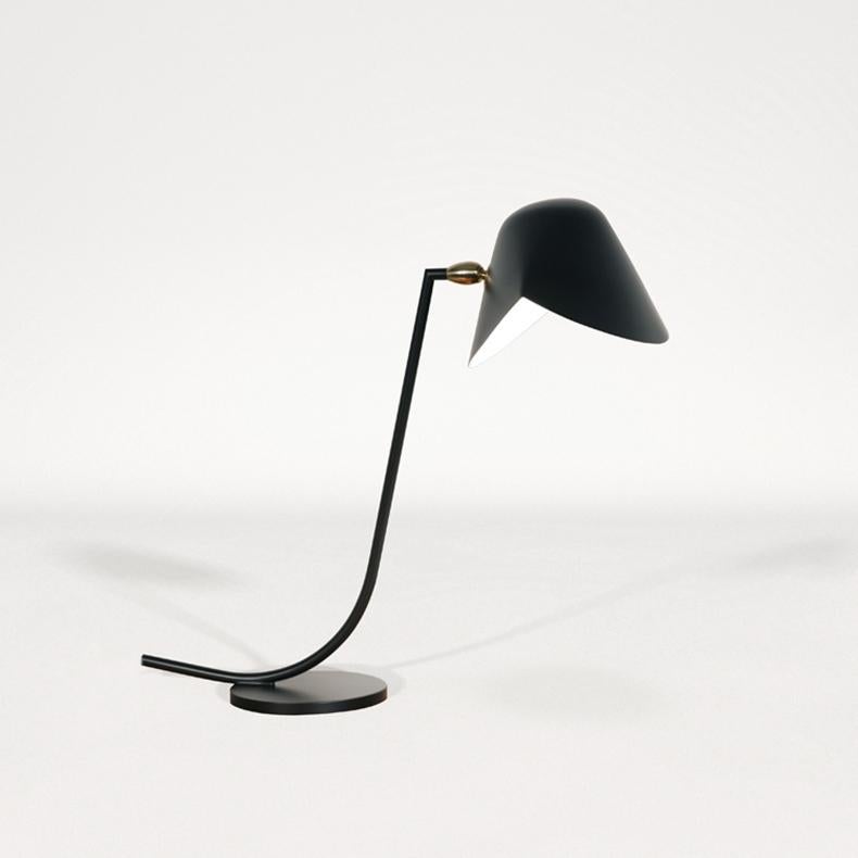 French Serge Mouille Mid-Century Modern Black Antony Table Lamp
