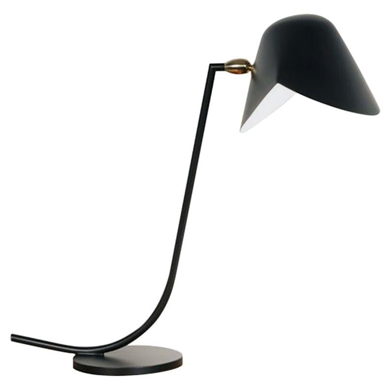 Moderne schwarze Antony-Tischlampe von Serge Mouille aus der Mitte des Jahrhunderts