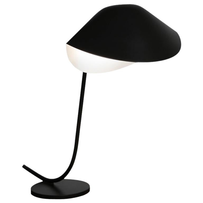 Serge Mouille Mid-Century Modern Black Antony Table Lamp For Sale