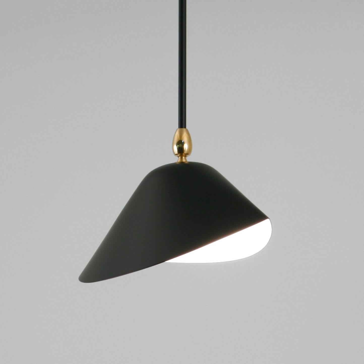 Serge Mouille Mid-Century Modern Black Bibliothèque Ceiling Lamp In New Condition For Sale In Barcelona, Barcelona
