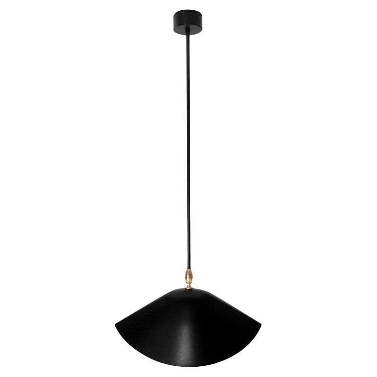 Serge Mouille Mid-Century Modern Black Bibliothèque Ceiling Lamp