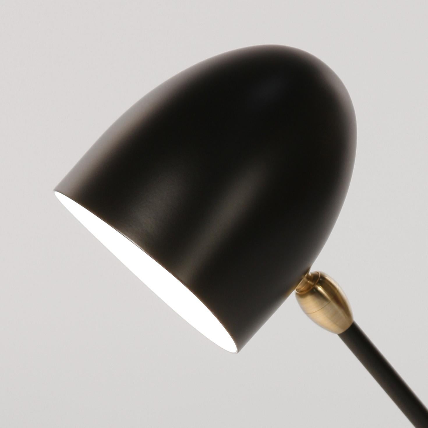 Aluminum Serge Mouille Mid-Century Modern Black Cocotte Table Lamp