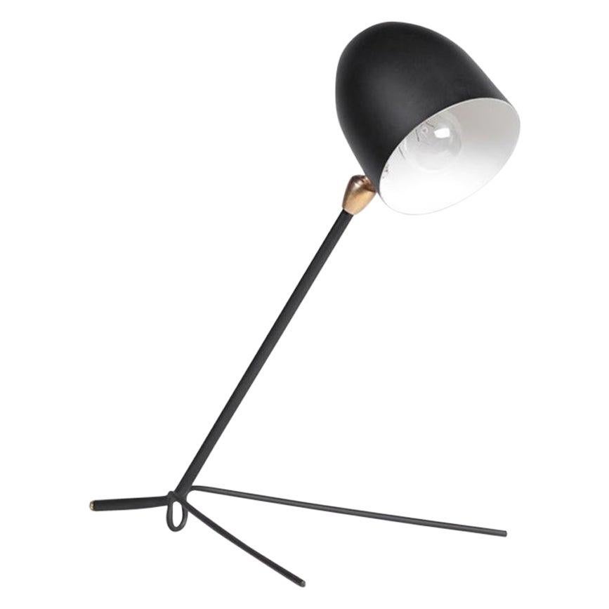 Serge Mouille Mid-Century Modern Black Cocotte Table Lamp