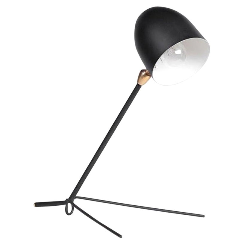 Serge Mouille Mid-Century Modern Black Cocotte Table Lamp For Sale