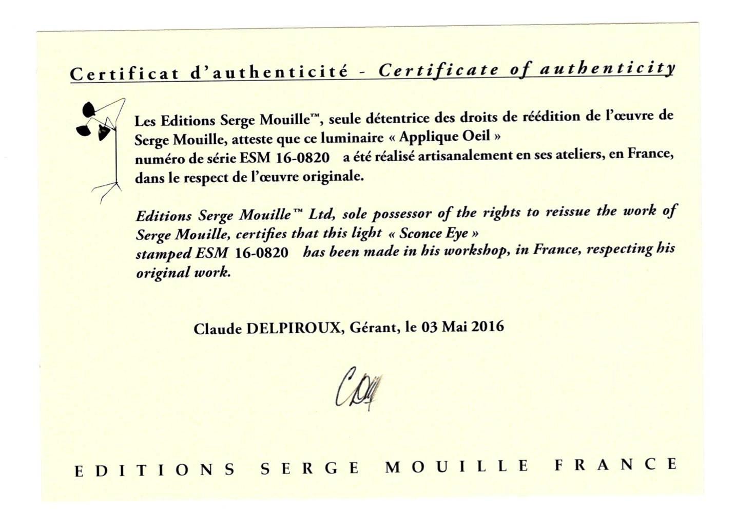 Serge Mouille Aplique Moderno de Mitad de Siglo Conche Negro Aluminio en venta