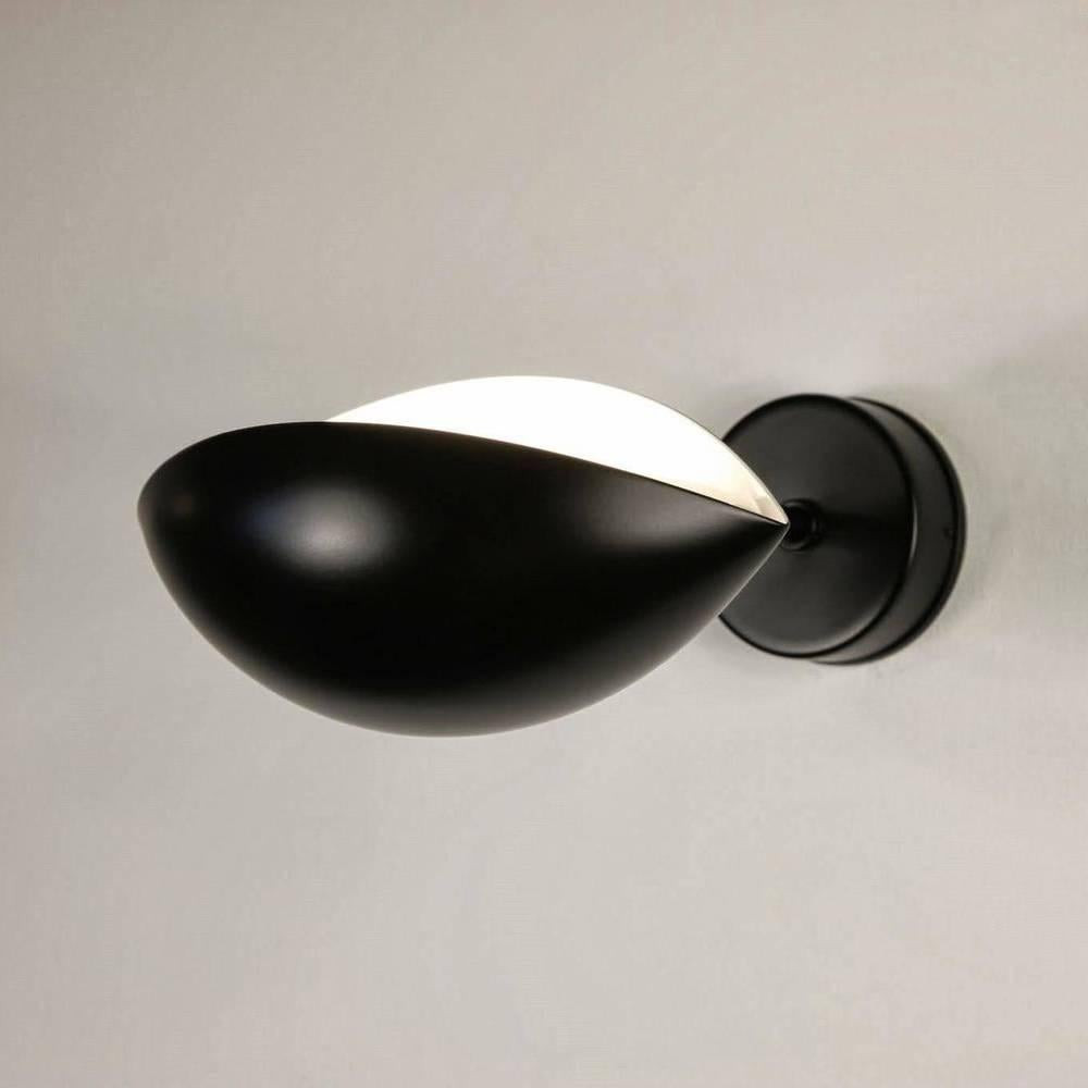 Contemporary Serge Mouille Mid-Century Modern Black Eye Sconce Wall Lamp For Sale