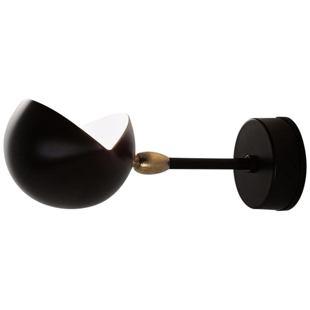Serge Mouille MidCentury Modern Black Eye Sconce Wall Lamp For Sale at