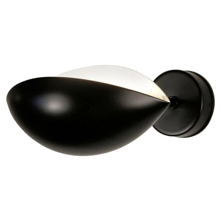 Serge Mouille Mid-Century Modern Black Eye Sconce Wall Lamp For Sale