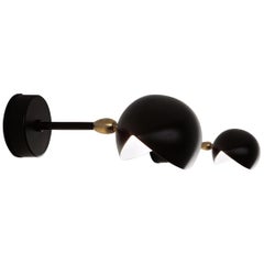 Serge Mouille Mid-Century Modern Black Eye Sconce Wall Lamp Set