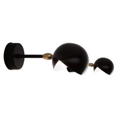 Serge Mouille Mid-Century Modern Black Eye Sconce Wall Lamp Set