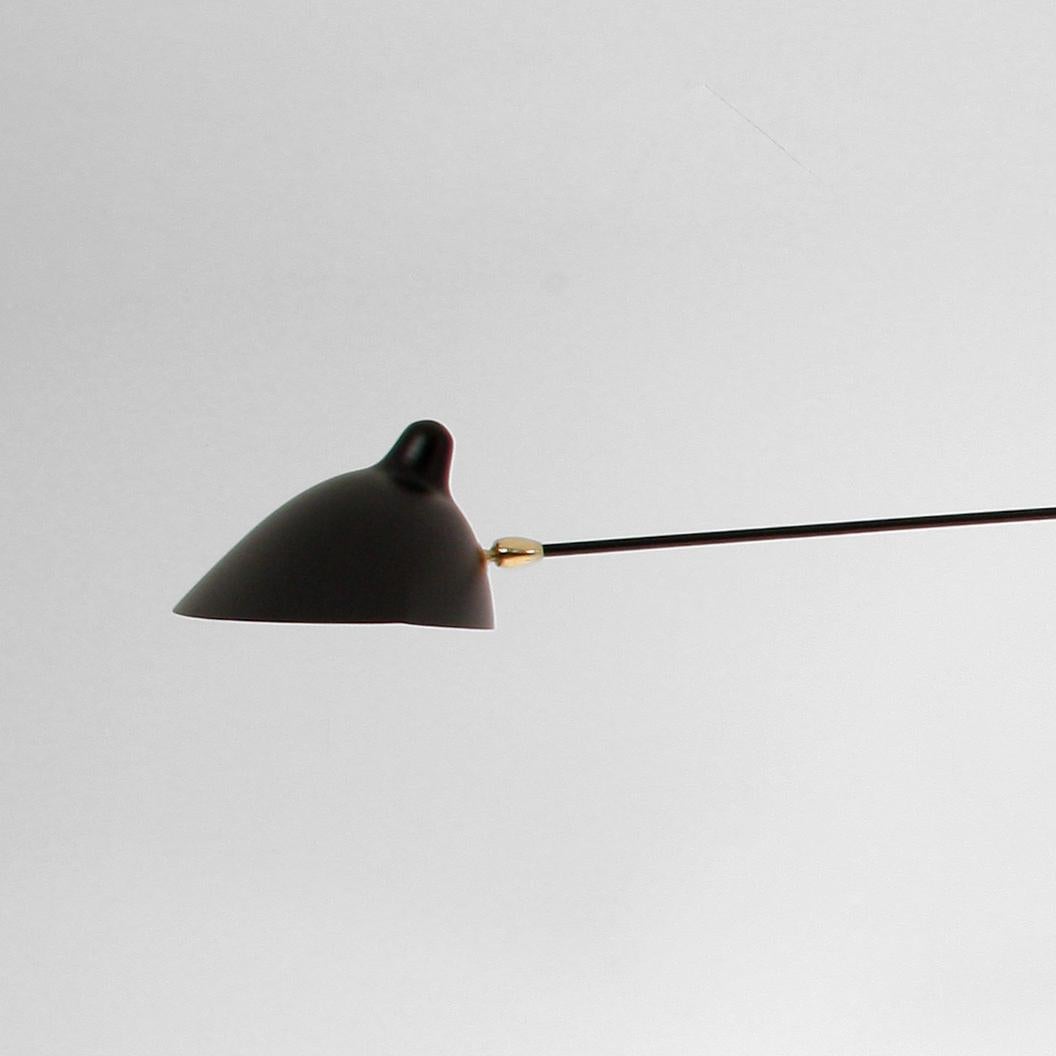 Serge Mouille Mid-Century Modern Black Five Rotating Straight Arms Wall Lamp In New Condition For Sale In Barcelona, Barcelona