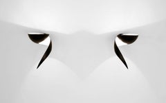 Serge Mouille Mid-Century Modern Black Flame Wall Lamps Set