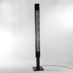 Serge Mouille Mid-Century Modern Black Large Signal Column Floor Lamp