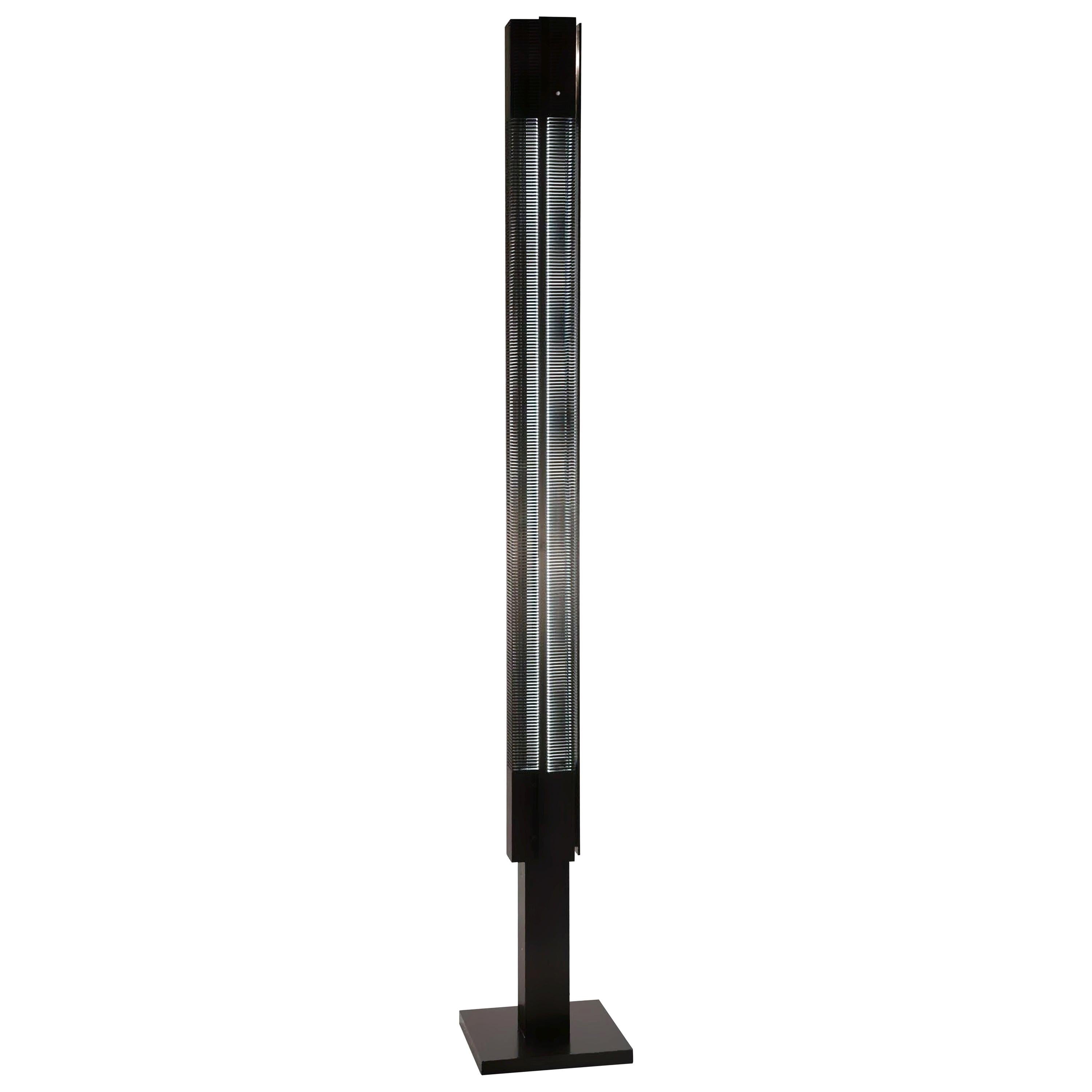 Serge Mouille Mid-Century Modern Black Large Signal Column Floor Lamp For Sale