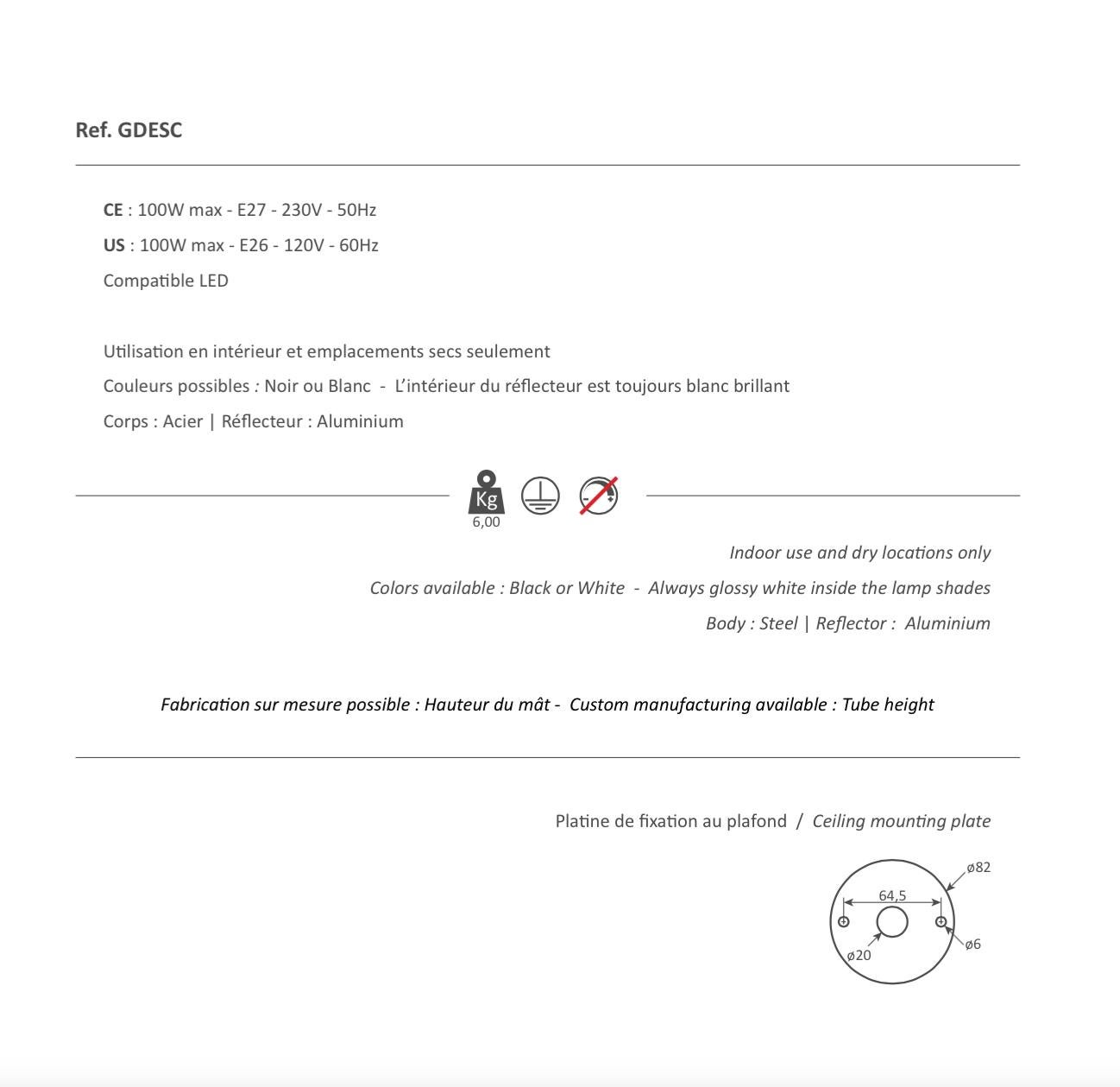 XXI secolo e contemporaneo Serge Mouille, lampada da parete a soffitto a chiocciola nera di grandi dimensioni, moderna e di metà secolo in vendita