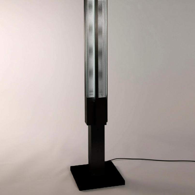 French Serge Mouille Mid-Century Modern Black Medium Signal Column Floor Lamp