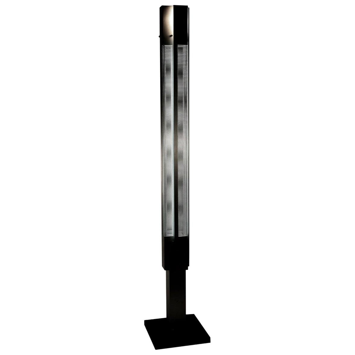 Serge Mouille Moderne schwarze Medium Signal-Säulen-Stehlampe, Mid-Century Modern