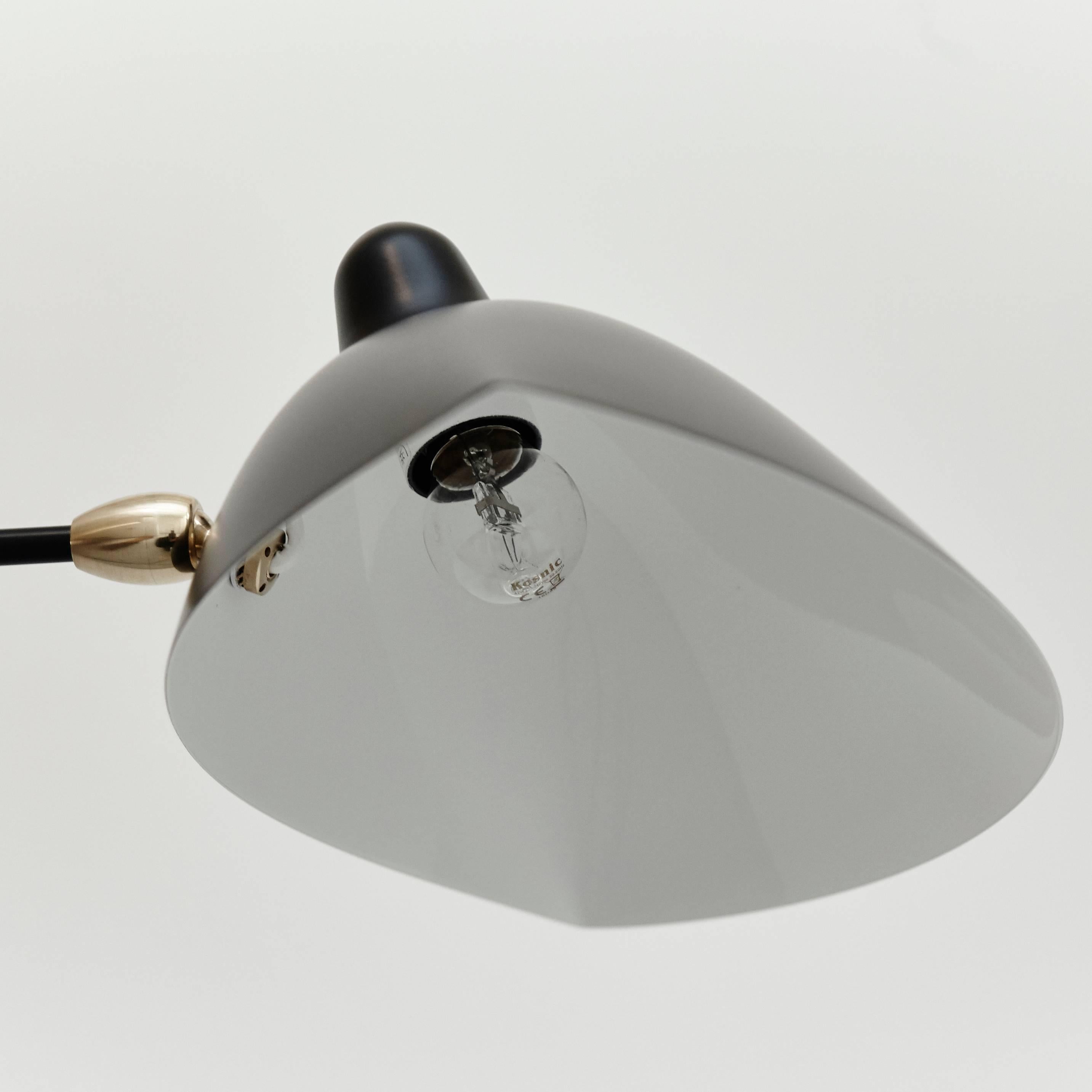 Lampada a stelo nera a un braccio di Serge Mouille, moderna nel Medioevo in vendita 2
