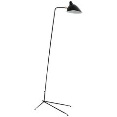 Serge Mouille Mid-Century Modern Black One-Arm Standing Lamp