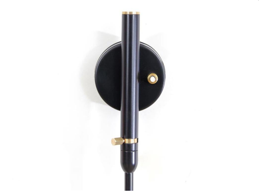 Aluminum Serge Mouille Mid-Century Modern Black One Rotating Curved Arm Wall Lamp For Sale