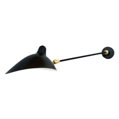 Lampe murale noire à deux bras pivotants de style mi-siècle moderne, Serge Mouille