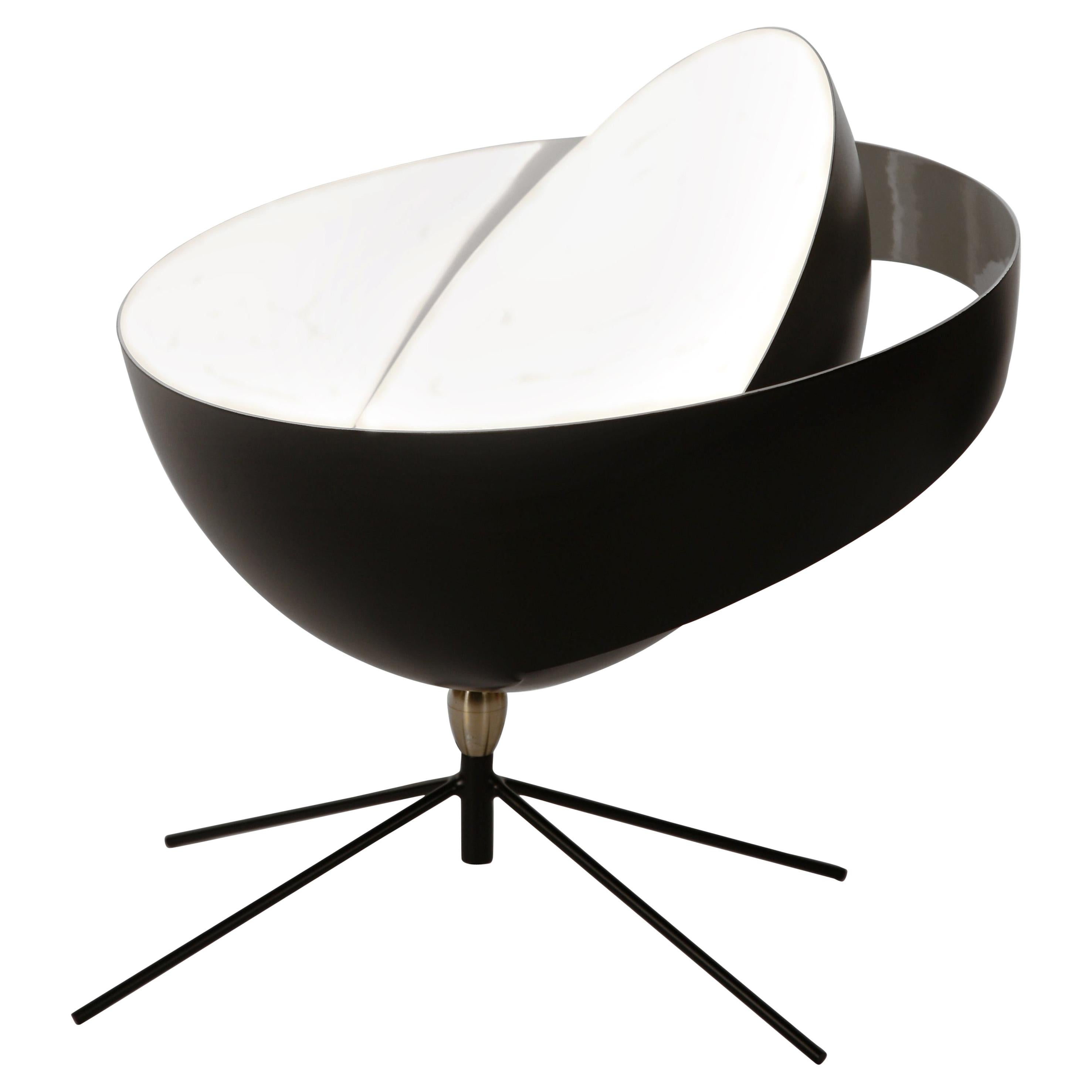 Serge Mouille Black Saturn Table Lamp, Re-edition  For Sale