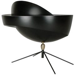Serge Mouille Moderne schwarze Saturn-Tischlampe aus der Mitte des Jahrhunderts