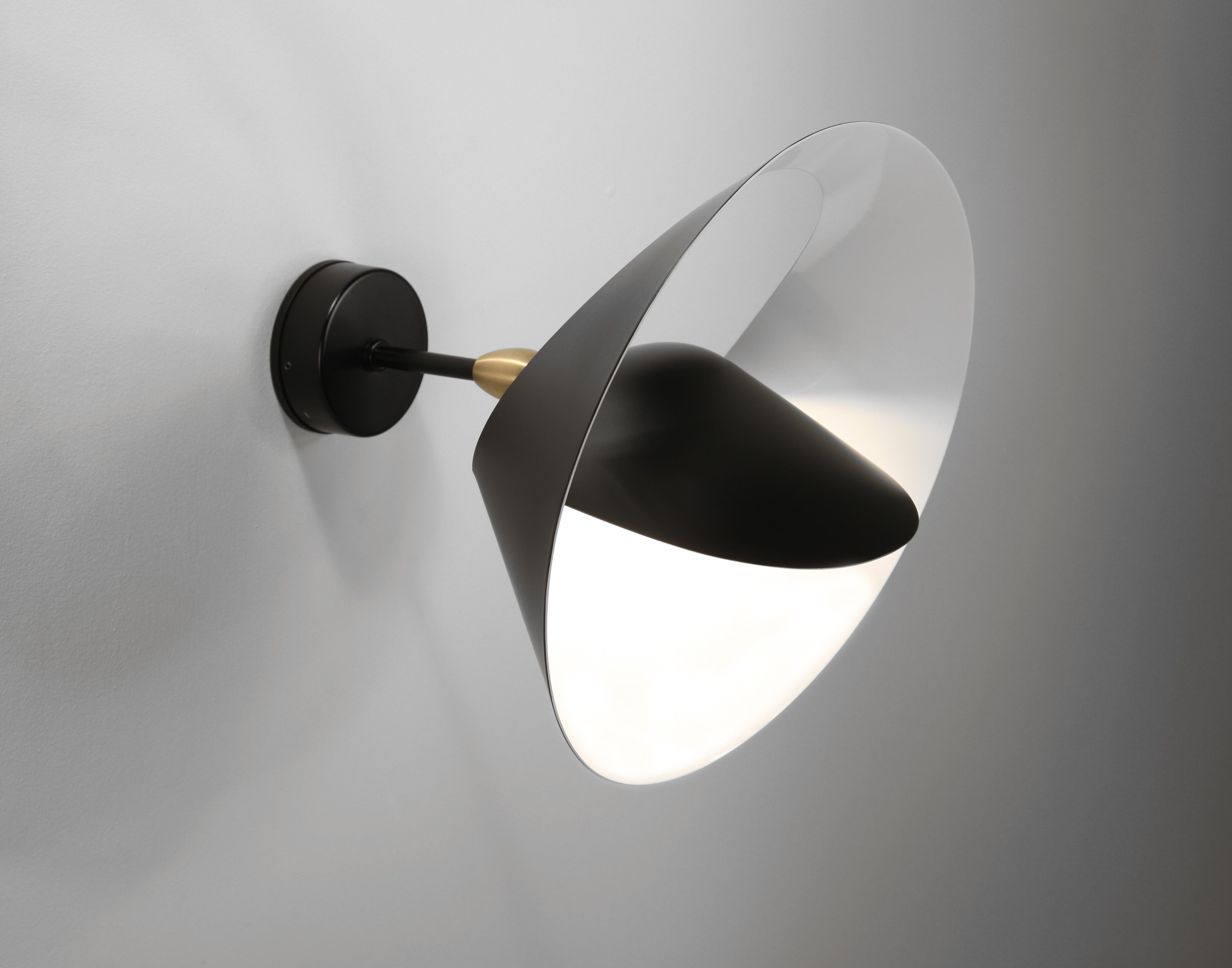 Serge Mouille Mid-Century Modern Black Saturn Wall Lamp In New Condition In Barcelona, Barcelona