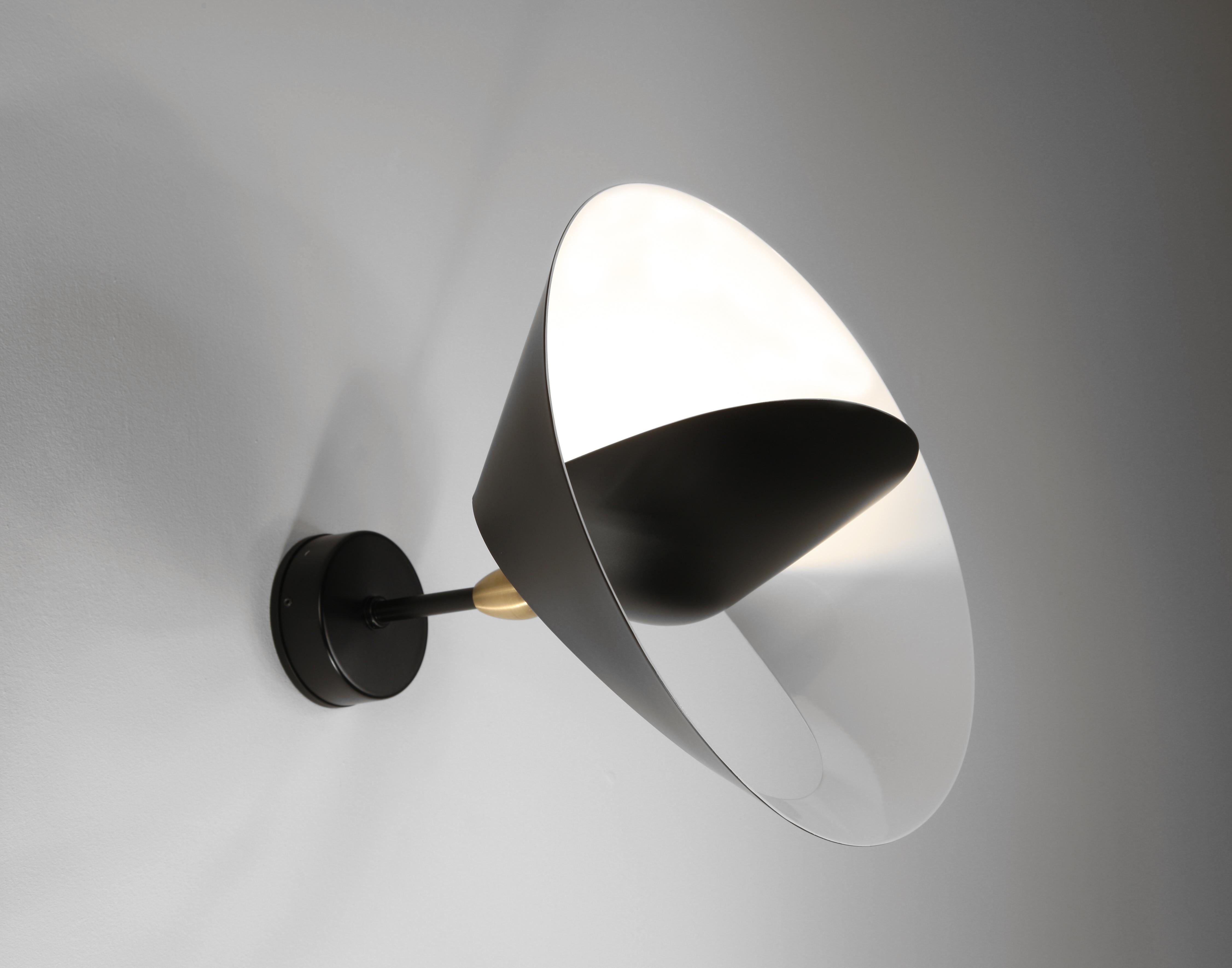 Aluminum Serge Mouille Mid-Century Modern Black Saturn Wall Lamp