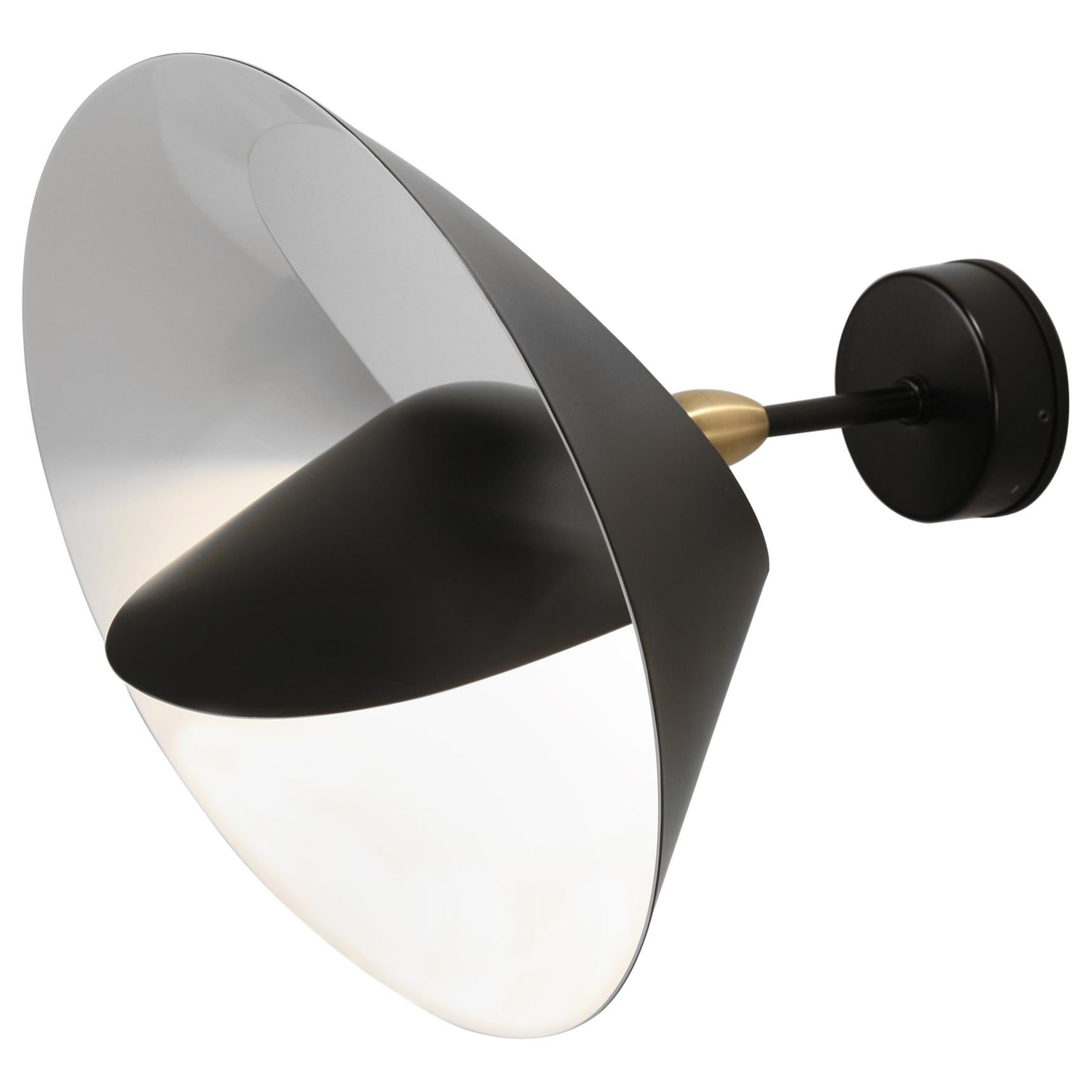 Serge Mouille Mid-Century Modern Black Saturn Wall Lamp For Sale