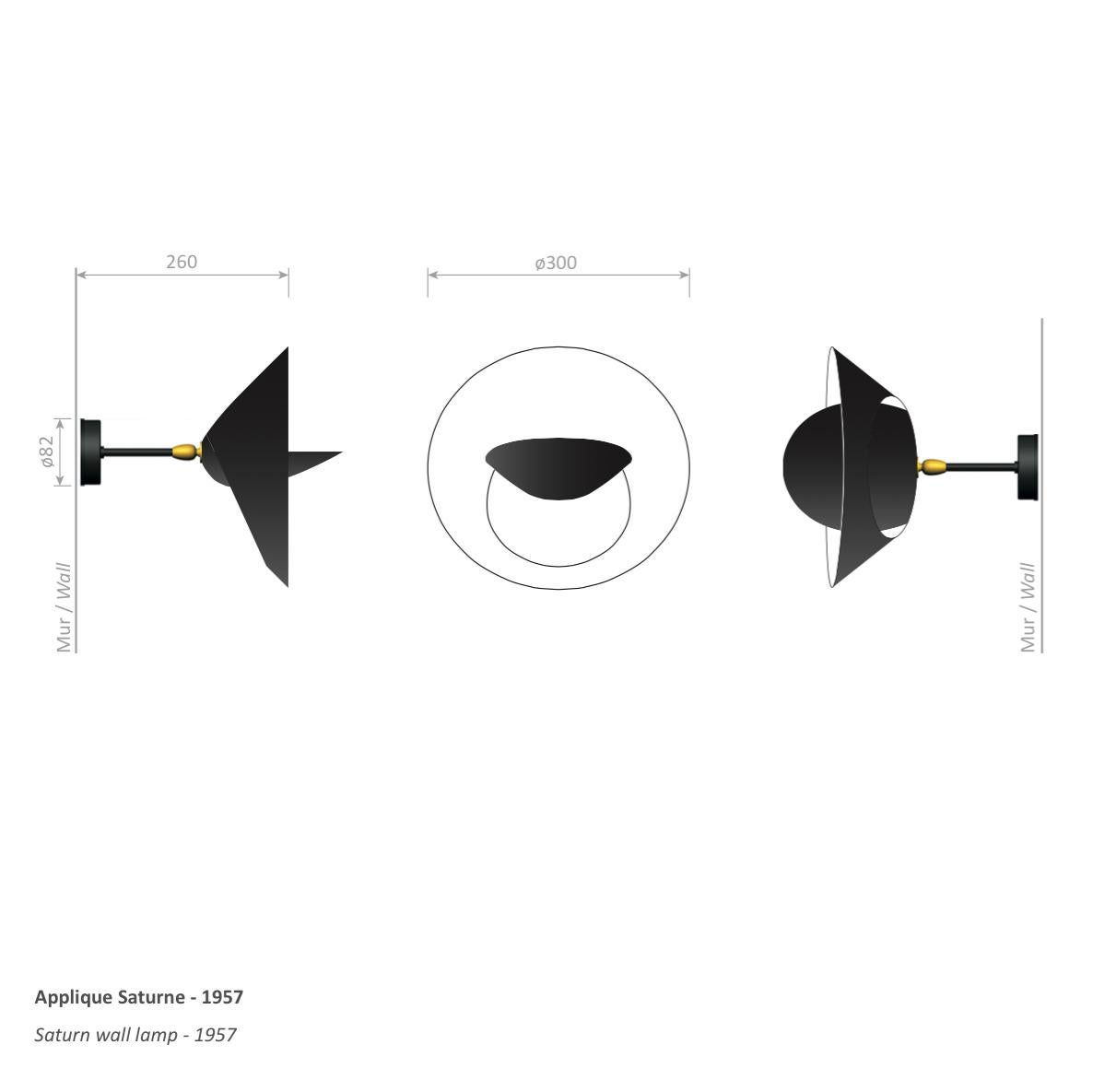 Serge Mouille Moderne schwarze Saturn-Wandleuchte, Mid-Century Modern, Zweier-Set (21. Jahrhundert und zeitgenössisch) im Angebot