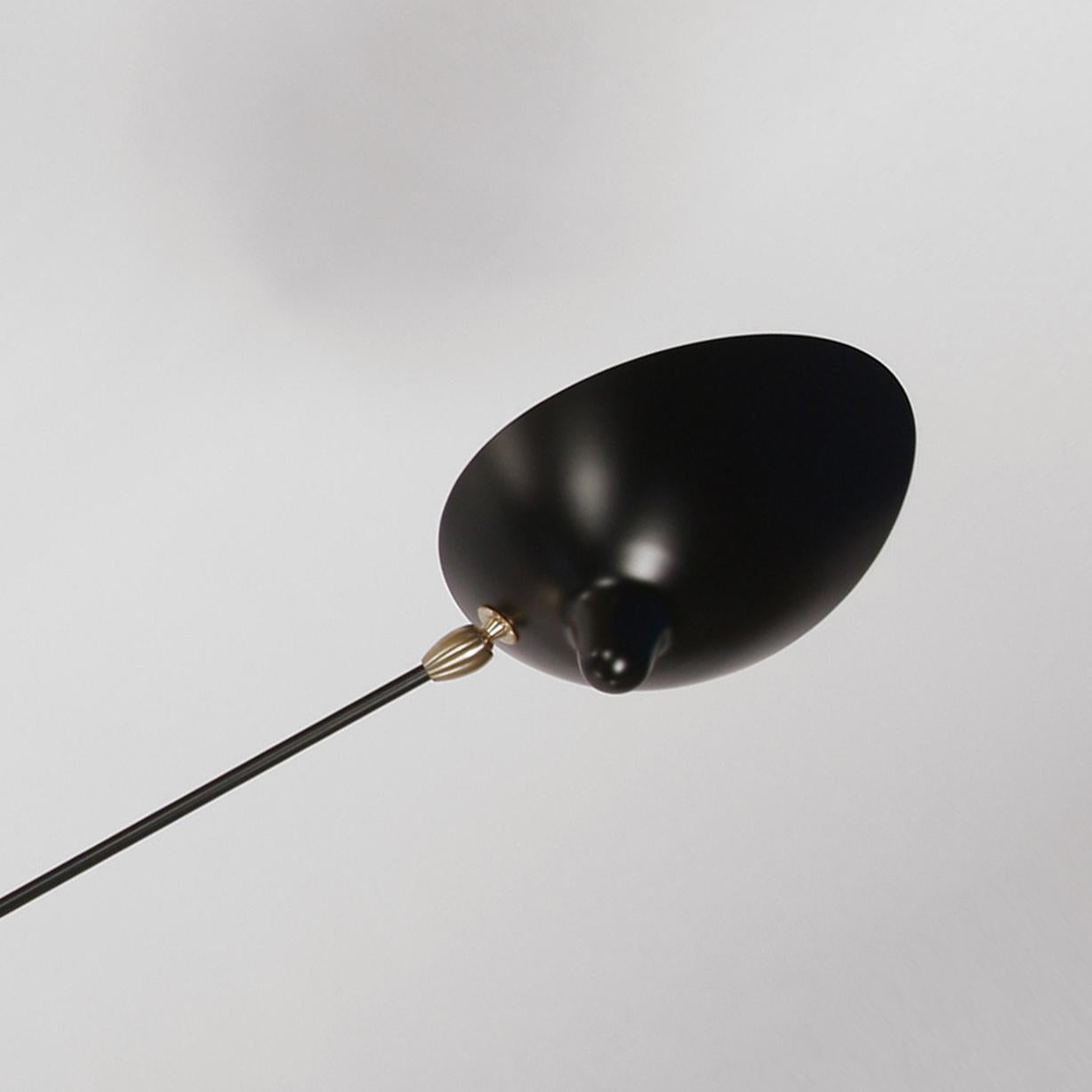 Serge Mouille Mid-Century Modern Black Seven Fixed Arms Spider Wall Ceiling Lamp In New Condition In Barcelona, Barcelona