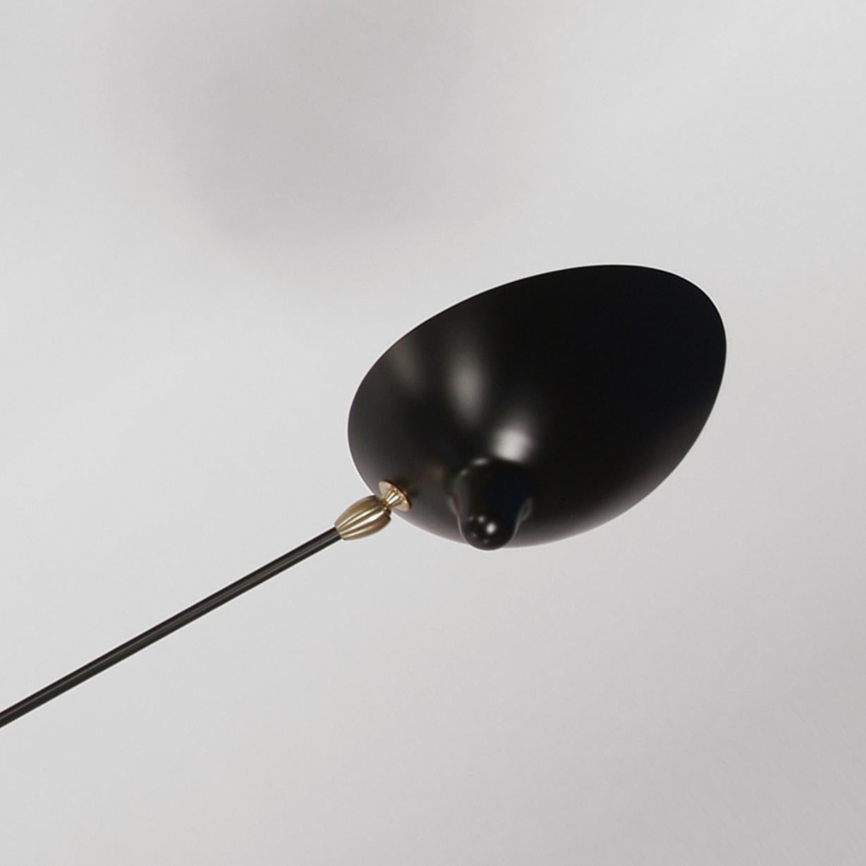 Serge Mouille, lampada da soffitto a parete a sette bracci fissi in nero, moderna e di metà secolo. In condizioni Nuovo in vendita a Barcelona, Barcelona