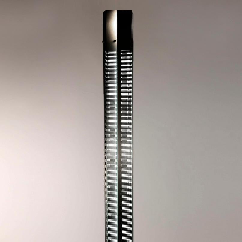 French Serge Mouille Mid-Century Modern Black Signal Column Floor Lamp Set For Sale