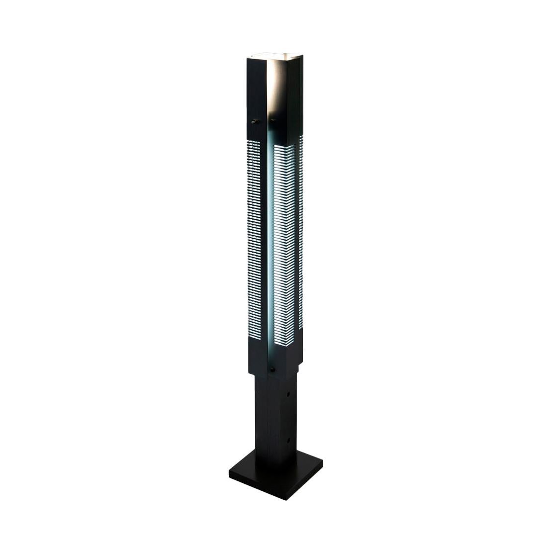 Serge Mouille Mid-Century Modern Black Signal Column Floor Lamp Set For Sale 1