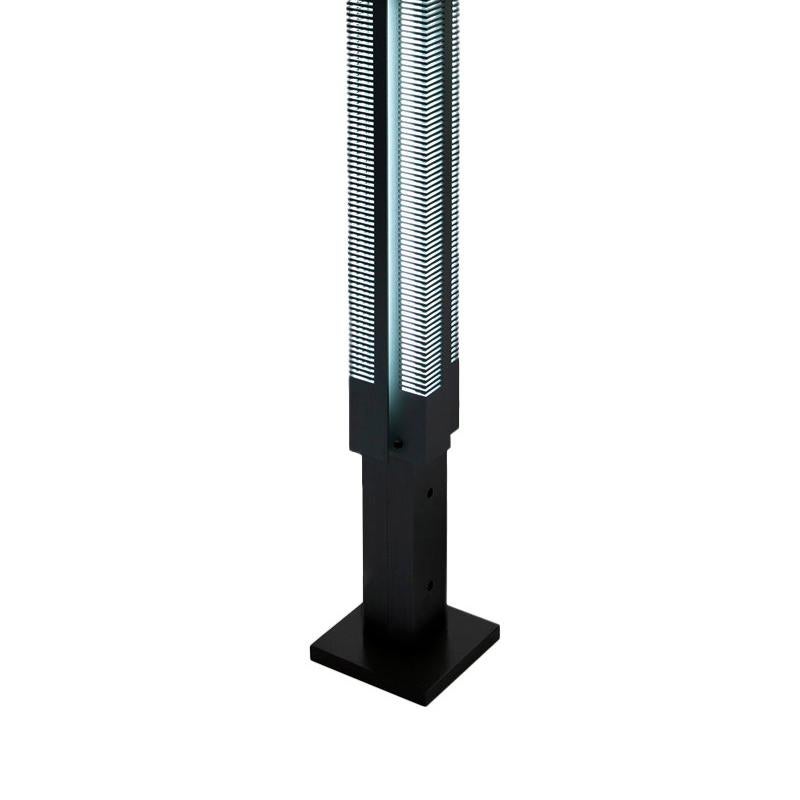 Serge Mouille Mid-Century Modern Black Signal Column Floor Lamp Set For Sale 2