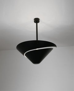 Serge Mouille Mid-Century Modern Black Small Snail Ceiling Wall Lamp