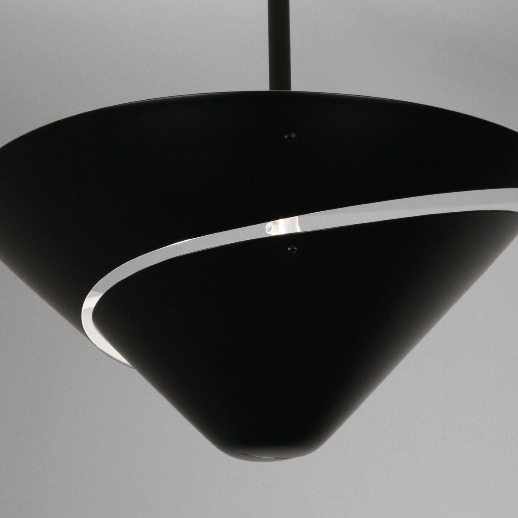 Serge Mouille Mid-Century Modern Black Small Snail Ceiling Wall Lamp In New Condition For Sale In Barcelona, Barcelona